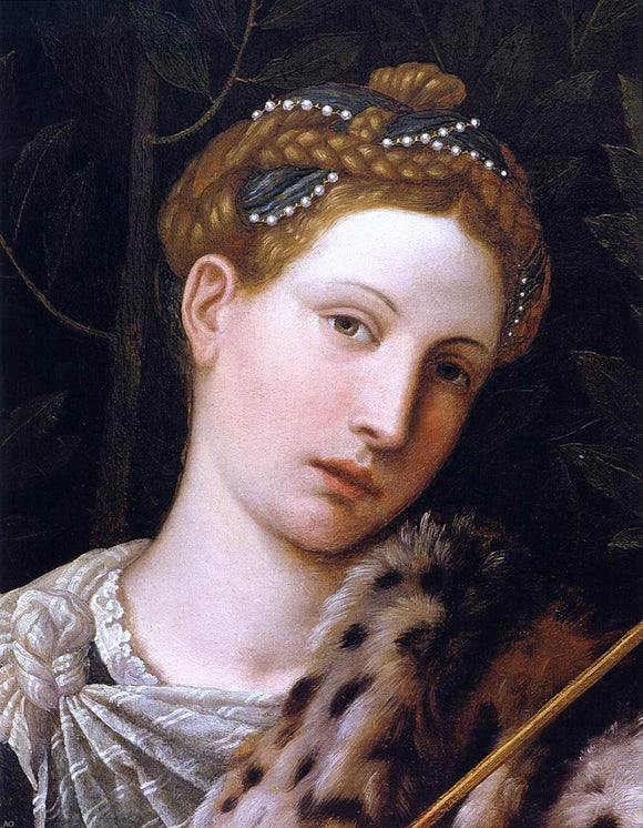  Moretto Da Brescia Portrait of Tullia d'Aragona as Salome (detail) - Canvas Art Print