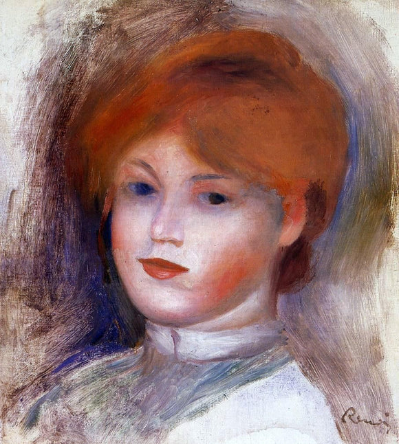  Pierre Auguste Renoir Head of a Young Woman - Canvas Art Print
