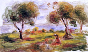  Pierre Auguste Renoir Landscape with Figures at Cagnes - Canvas Art Print