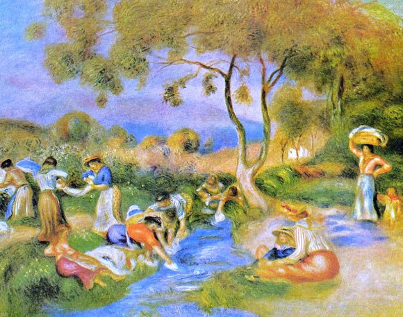  Pierre Auguste Renoir Laundresses at Cagnes - Canvas Art Print