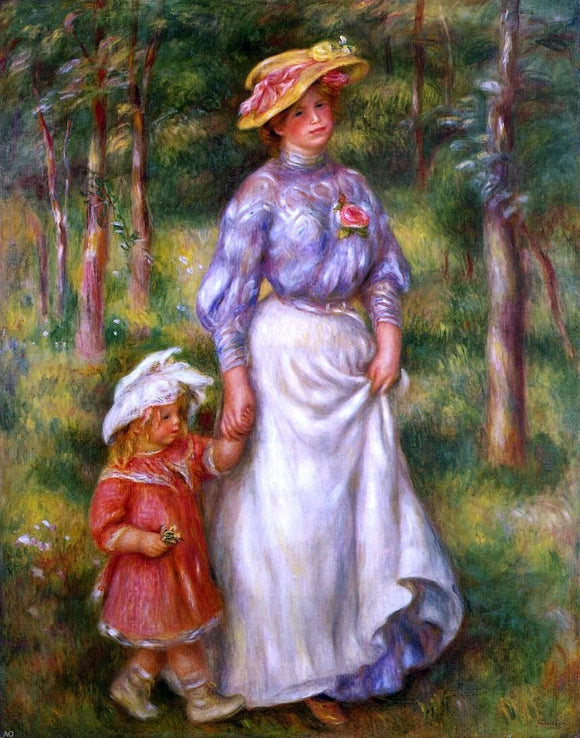  Pierre Auguste Renoir The Promenade (also known as Julienne Dubanc and Adrienne) - Canvas Art Print