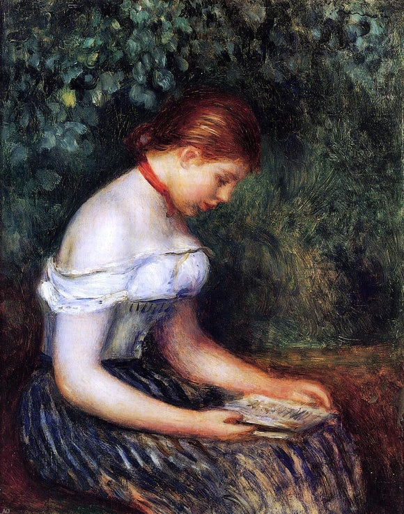  Pierre Auguste Renoir The Reader (La Liseuse) (also known as Seated Young Woman) - Canvas Art Print