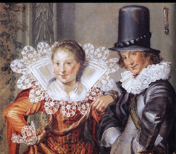  Willem Pietersz Buytewech Elegant Courting Couples (detail #1) - Canvas Art Print