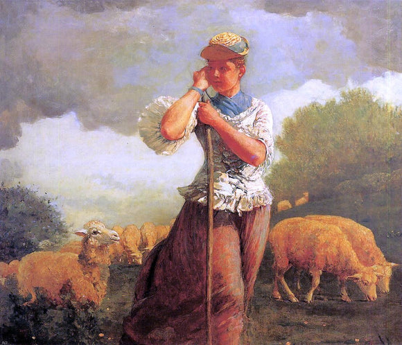  Winslow Homer The Shepherdess (also known as The Shepherdess of Houghton Farm) - Canvas Art Print