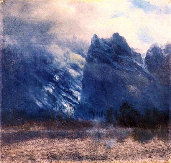  Albert Bierstadt Yosemite Valley - Twin Peaks - Canvas Art Print