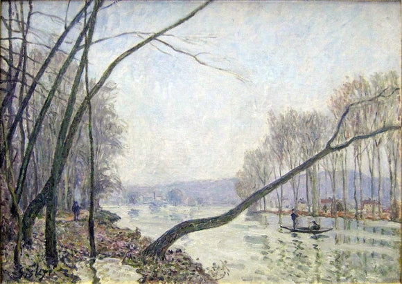  Alfred Sisley The Banks of the Seine in Autumn - Canvas Art Print