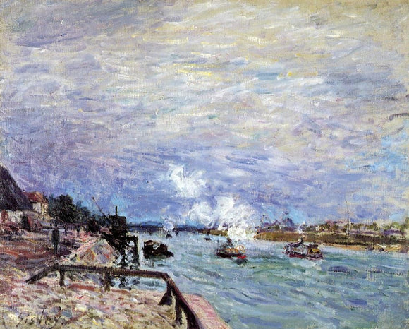  Alfred Sisley The Seine at Grenelle - Rainy Wether - Canvas Art Print