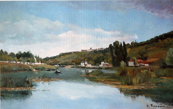  Camille Pissarro The Banks of the Marne at Chennevieres - Canvas Art Print