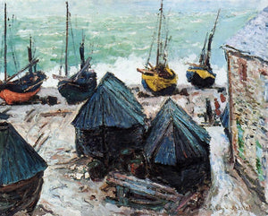  Claude Oscar Monet Boats on the Beach at Etretat - Canvas Art Print