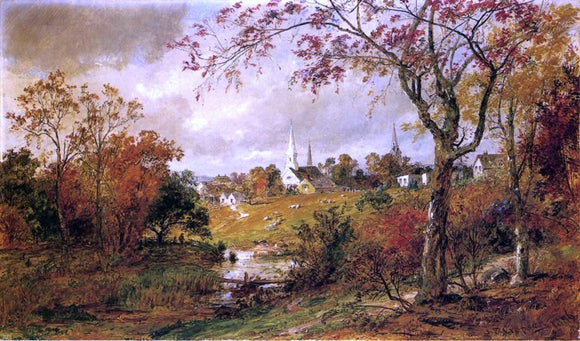  Jasper Francis Cropsey Autumn Landscape - Saugerties, New York - Canvas Art Print