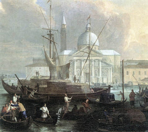  Luca Carlevaris The Sea Custom House with San Giorgio Maggiore (detail) - Canvas Art Print