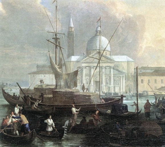  Luca Carlevaris The Sea Custom House with San Giorgio Maggiore (detail) - Canvas Art Print