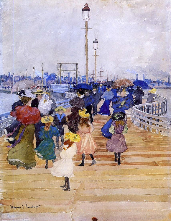  Maurice Prendergast South Boston Pier (also known as Atlantic City Pier) - Canvas Art Print