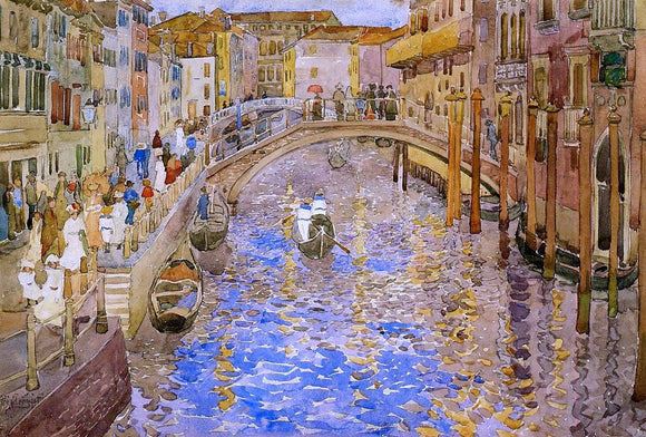 Maurice Prendergast Venetian Canal Scene - Canvas Art Print