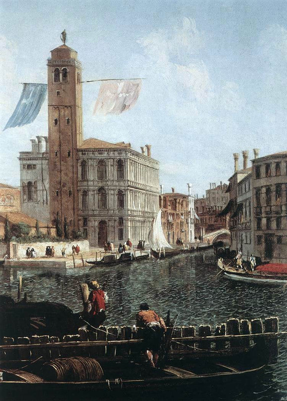  Michele Marieschi The Grand Canal with the Fishmarket (detail) - Canvas Art Print