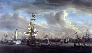  The Younger Willem Van de  Velde The "Gouden Leeuw" before Amsterdam - Canvas Art Print