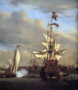  The Younger Willem Van de  Velde The "Gouden Leeuw" before Amsterdam (detail) - Canvas Art Print
