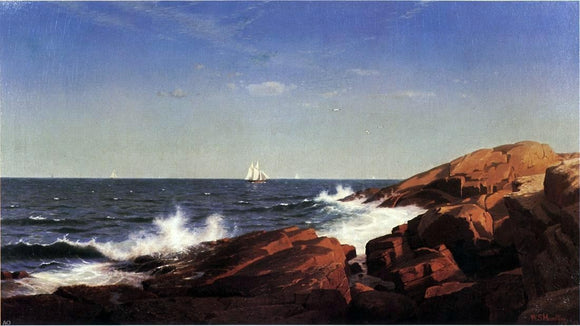 William Stanley Haseltine Rocks at Narragansett (also known as Rocks at Nahant) - Canvas Art Print