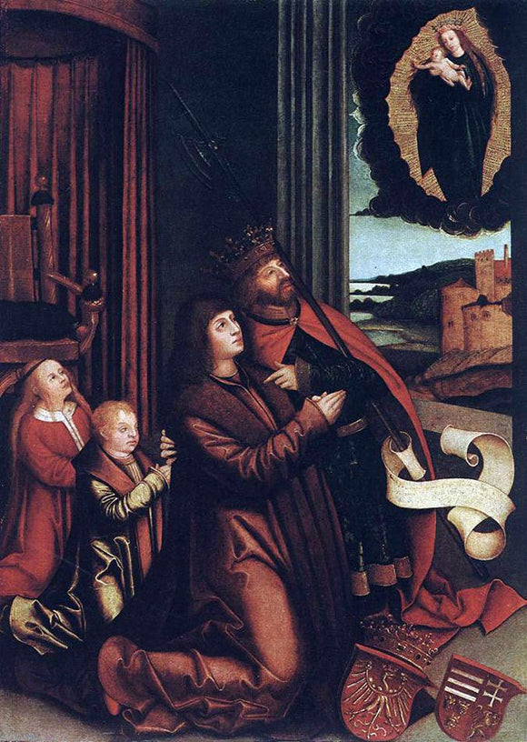  Bernhard Strigel St Ladislas Presents Wladislav II and his Sons to the Virgin - Canvas Art Print
