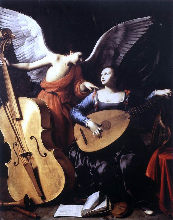 Carlo Saraceni Saint Cecilia and the Angel - Canvas Art Print