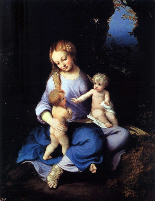  Correggio Madonna and Child with the Young Saint John - Canvas Art Print