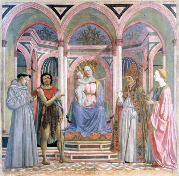  Domenico Veneziano The Madonna and Child with Saints - Canvas Art Print