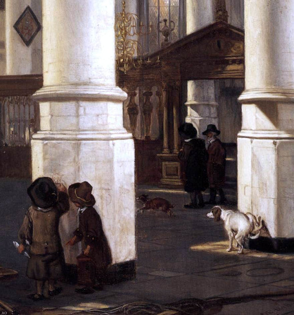  Emanuel De Witte Interior of the Oude Kerk, Delft (detail) - Canvas Art Print