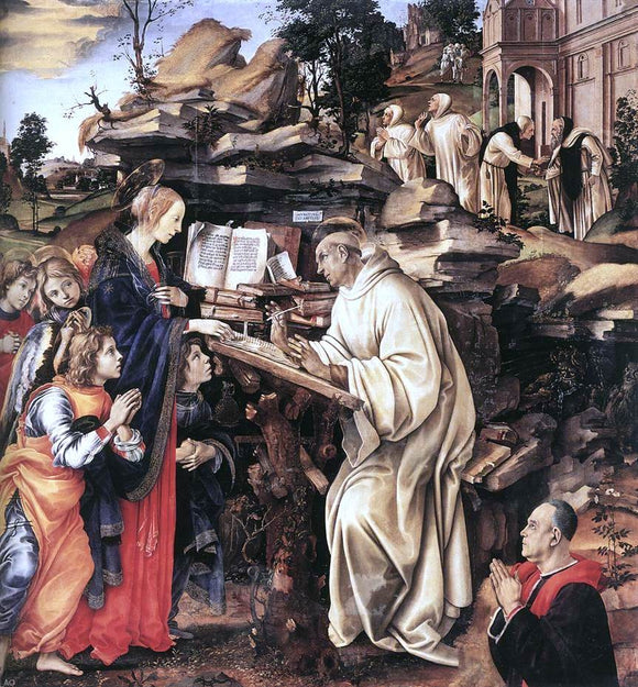  Filippino Lippi Apparition of The Virgin to St Bernard - Canvas Art Print