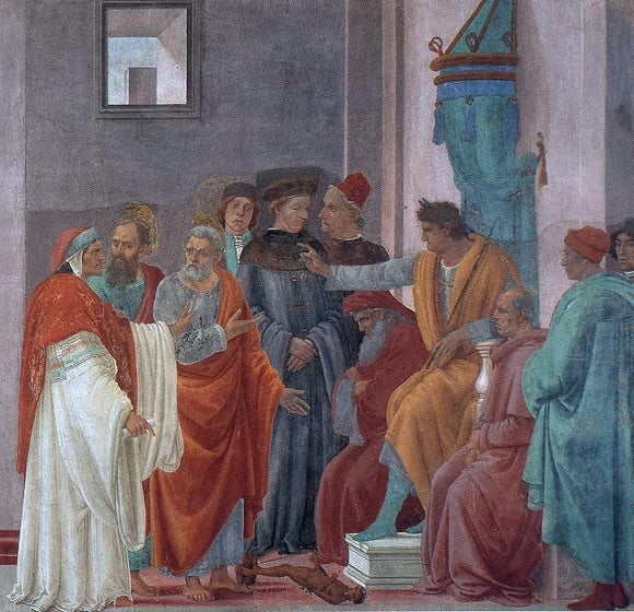  Filippino Lippi Disputation with Simon Magus and Crucifixion of Peter (detail) - Canvas Art Print
