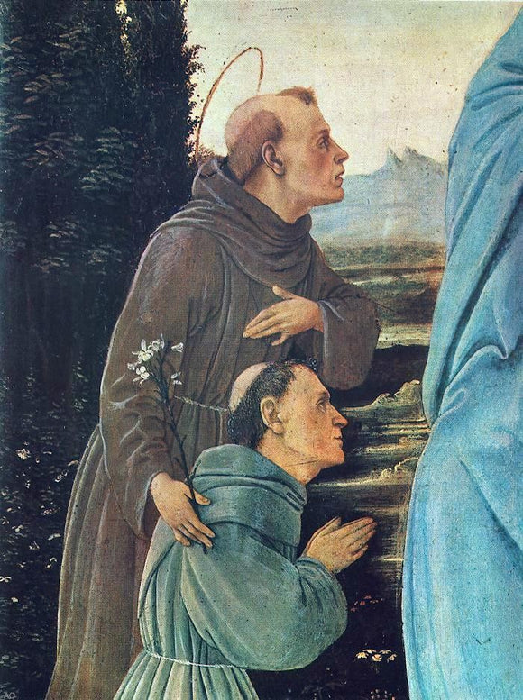  Filippino Lippi Madonna with Child, St Anthony of Padua and a Friar (detail: 1) - Canvas Art Print