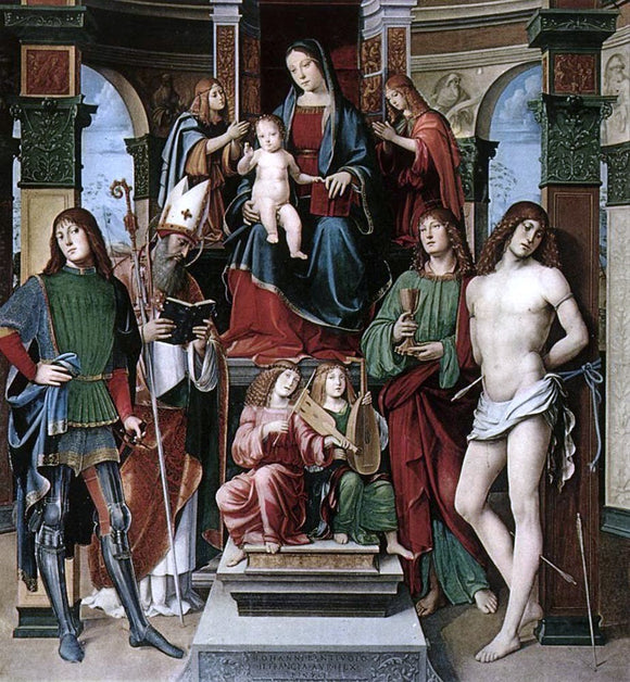  Francesco Francia Madonna and Saints - Canvas Art Print