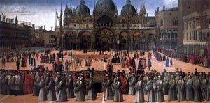  Gentile Bellini Procession in Piazza S. Marco - Canvas Art Print