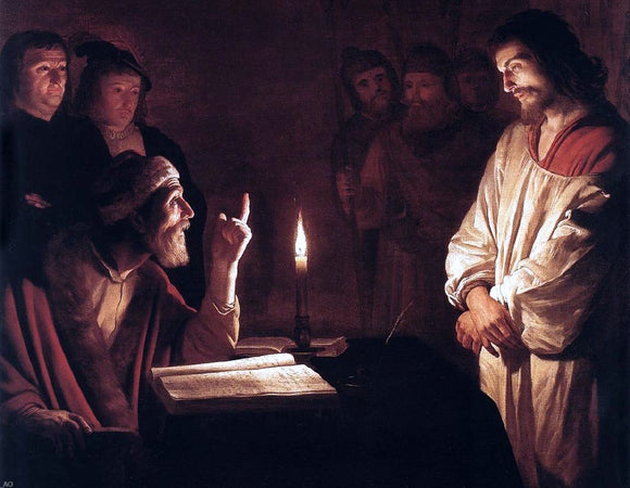  Gerrit Van Honthorst Christ before the High Priest (detail) - Canvas Art Print