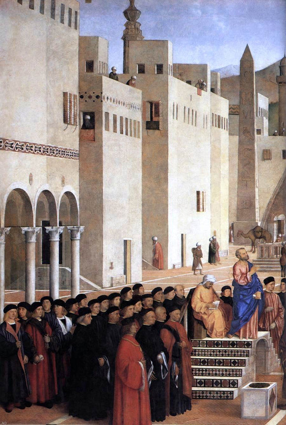  Giovanni Bellini Sermon of St Mark in Alexandria (detail) - Canvas Art Print