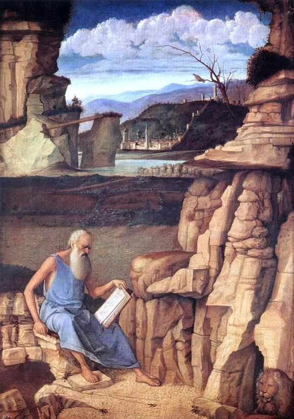  Giovanni Bellini St Jerome Reading in the Countryside - Canvas Art Print