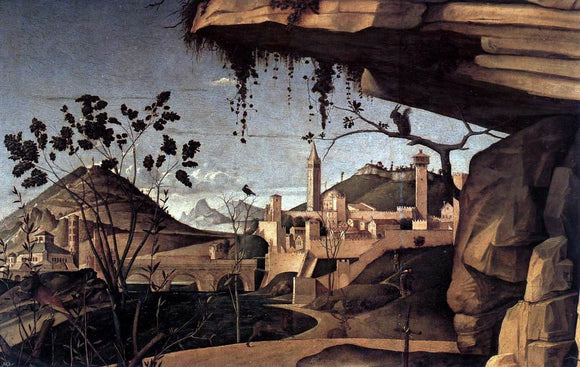  Giovanni Bellini St Jerome Reading in the Countryside (detail) - Canvas Art Print