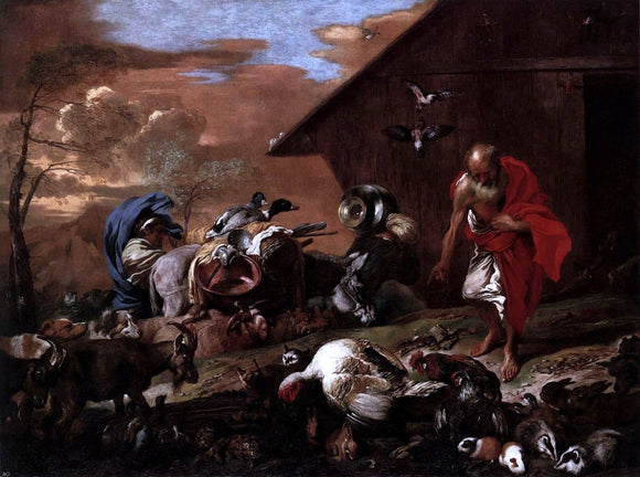  Giovanni Benedetto Castiglione In Front of Noah's Ark - Canvas Art Print
