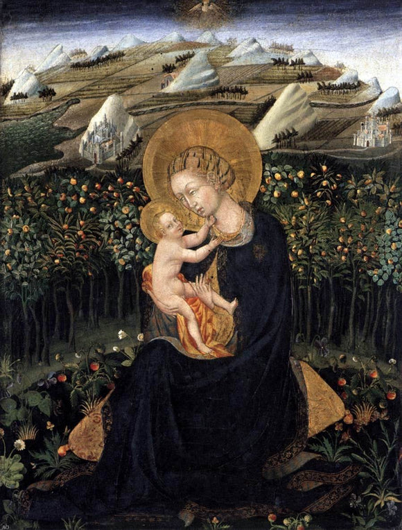  Giovanni Di Paolo Madonna of Humility  (Virgin and Child) - Canvas Art Print