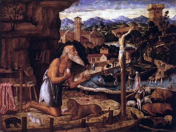  Giovanni Mansueti St Jerome in the Desert - Canvas Art Print