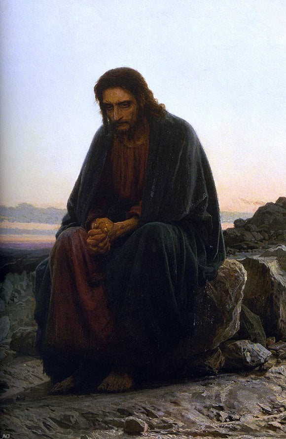  Ivan Nikolaevich Kramskoy Christ in the Wilderness - Canvas Art Print