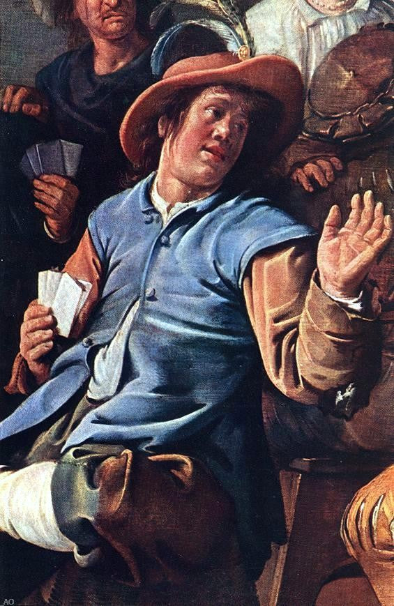  Jan Miense Molenaer The Denying of Peter (detail) - Canvas Art Print