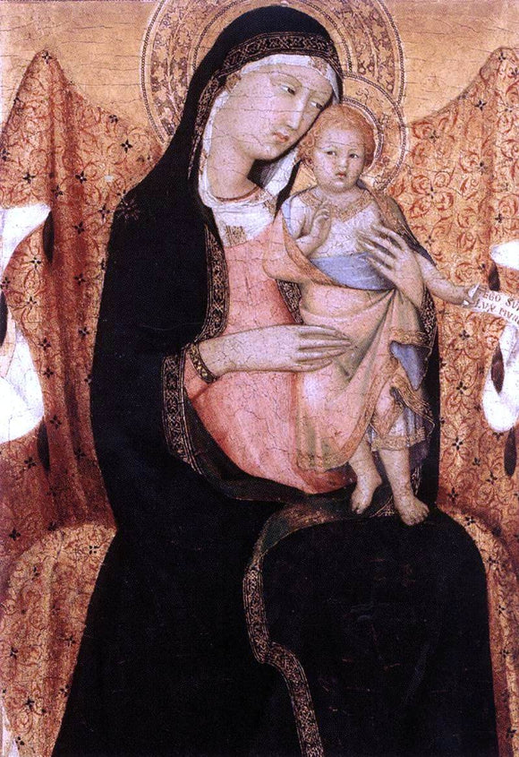  Lippo Memmi Virgin and Child (detail) - Canvas Art Print