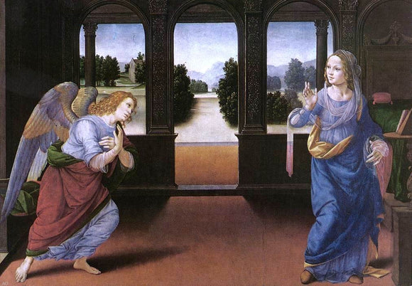  Lorenzo Di Credi Annunciation (detail) - Canvas Art Print