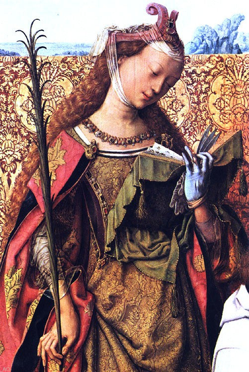  Master Bartholomew Altar St Agnes, St Bartholomew and St Cecilia (detail) - Canvas Art Print