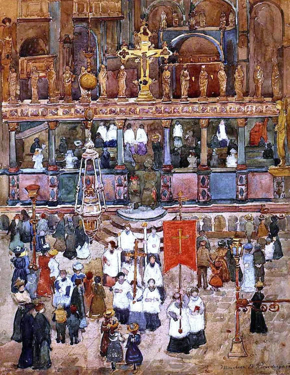  Maurice Prendergast Easter Procession, St. Mark's - Canvas Art Print