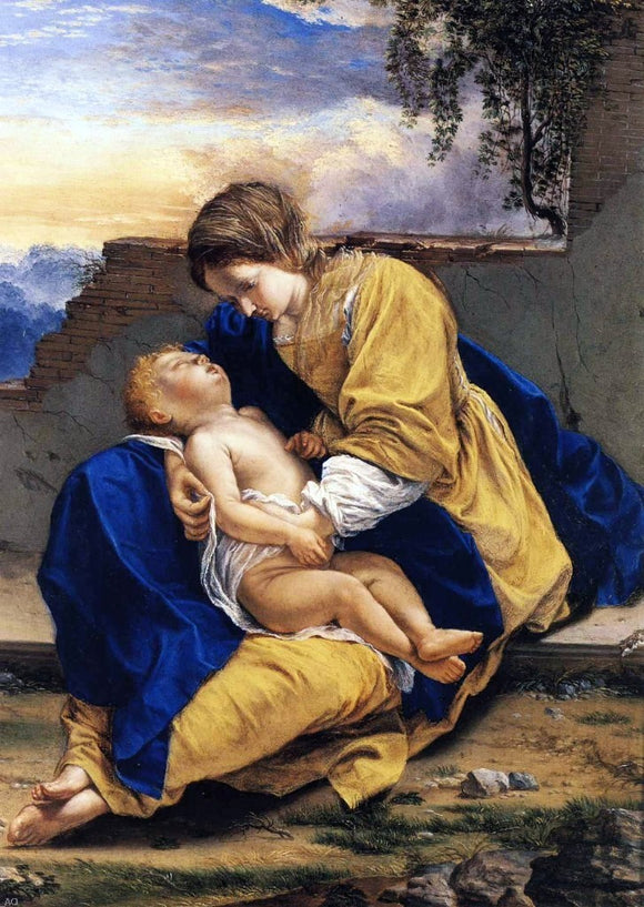  Orazio Gentileschi Madonna and Child in a Landscape - Canvas Art Print