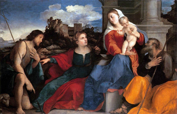  Palma Vecchio Sacred Conversation - Canvas Art Print