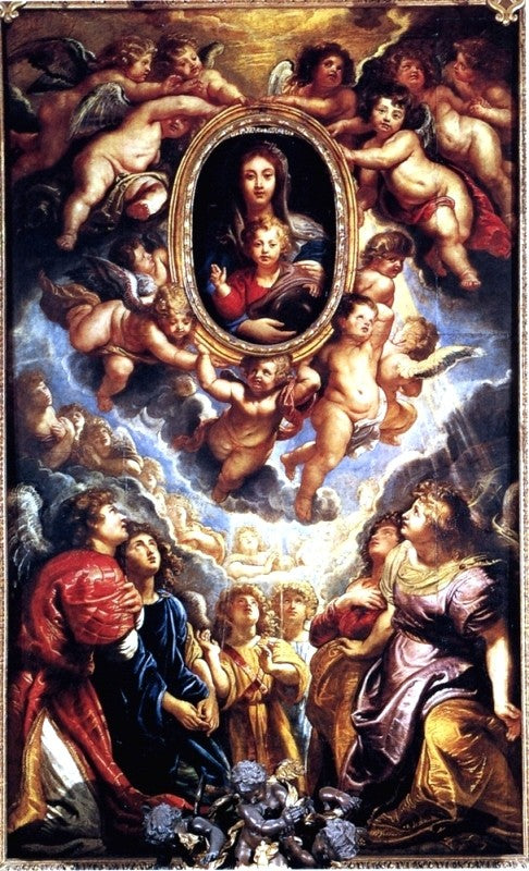  Peter Paul Rubens Virgin And Child Adored By Angels - Canvas Art Print