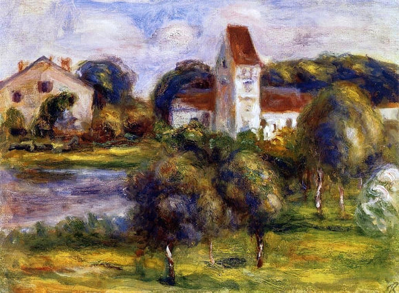  Pierre Auguste Renoir Breton Landscape - Church and Orchard - Canvas Art Print