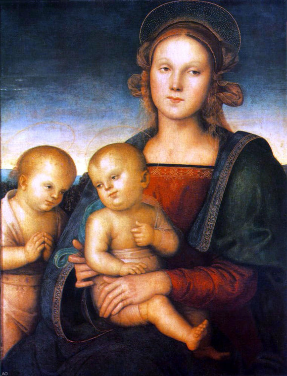  Pietro Perugino Madonna with Child and Little St John - Canvas Art Print